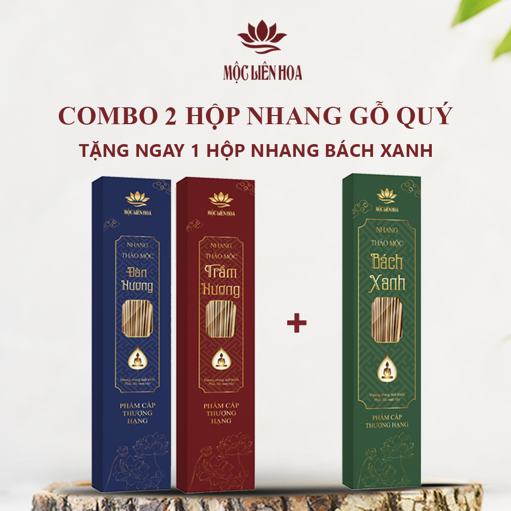 Combo 2 Hộp Nhang Gỗ Quý- Tặng 1 hộp nhang Bách Xanh